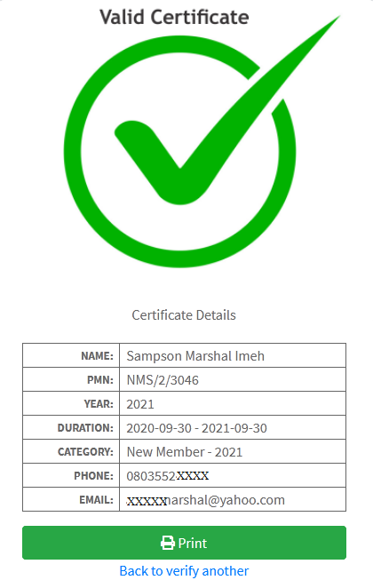 verify certificate